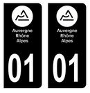 Autocollant Plaque d'immatriculation Voiture Département 01