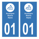 Autocollant Plaque d'immatriculation Voiture Département 01