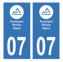 Autocollant Plaque d'immatriculation Voiture Département 07