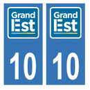 Autocollant Plaque d'immatriculation Voiture Département 10