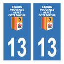 Autocollant Plaque d'immatriculation Voiture Département 13 Noir