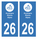 Autocollant Plaque d'immatriculation Voiture Département 26