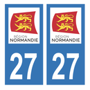 Autocollant Plaque d'immatriculation Voiture Département 27