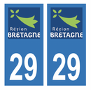 Autocollant Plaque d'immatriculation Voiture Département 29 Noir