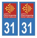 Autocollant Plaque d'immatriculation Voiture Département 31