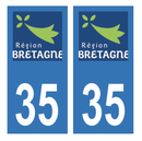 Autocollant Plaque d'immatriculation Voiture Département 35