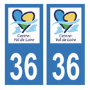 Autocollant Plaque d'immatriculation Voiture Département 36