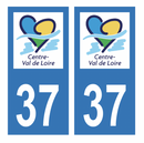 Autocollant Plaque d'immatriculation Voiture Département 37 Noir