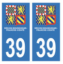 Autocollant Plaque d'immatriculation Voiture Département 39 Nouveau Modèle