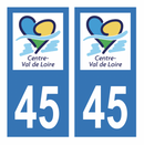 Autocollant Plaque d'immatriculation Voiture Département 45