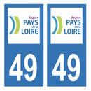 Autocollant Plaque d'immatriculation Voiture Département 49