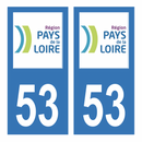 Autocollant Plaque d'immatriculation Voiture Département 53