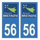 Autocollant Plaque d'immatriculation Voiture Département 56 Noir