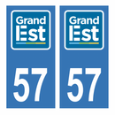 Autocollant Plaque d'immatriculation Voiture Département 57 Noir