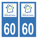 Autocollant Plaque d'immatriculation Voiture Département 60