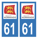 Autocollant Plaque d'immatriculation Voiture Département 61