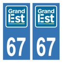 Autocollant Plaque d'immatriculation Voiture Département 67