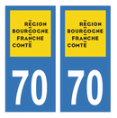 Autocollant Plaque d'immatriculation Voiture Département 70