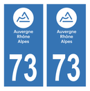 Autocollant Plaque d'immatriculation Voiture Département 73