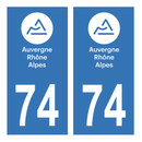 Autocollant Plaque d'immatriculation Voiture Département 74