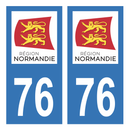 Autocollant Plaque d'immatriculation Voiture Département 76
