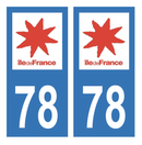 Autocollant Plaque d'immatriculation Voiture Département 78
