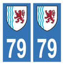 Autocollant Plaque d'immatriculation Voiture Département 79