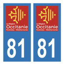 Autocollant Plaque d'immatriculation Voiture Département 81