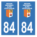 Autocollant Plaque d'immatriculation Voiture Département 84 Noir