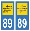 Autocollant Plaque d'immatriculation Voiture Département 89