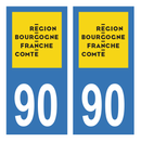 Autocollant Plaque d'immatriculation Voiture Département 90