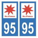 Autocollant Plaque d'immatriculation Voiture Département 95