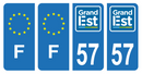 Lot 4 Autocollants Plaque d'immatriculation Voiture Département 57