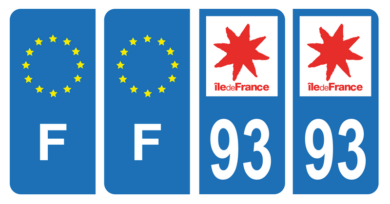 Sticker plaque immatriculation département 93 Seine Saint Denis Sticker plaque immatriculation département 93 Seine Saint Denis