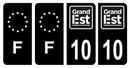 Lot 4 Autocollants Plaque d'immatriculation Voiture Département 10