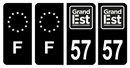 Lot 4 Autocollants Plaque d'immatriculation Voiture Département 57