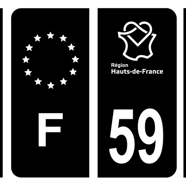 59 Nord logo noir autocollant plaque immatriculation auto ville