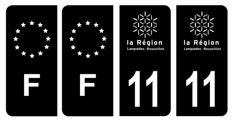 Mon Blason Adesivo 11 con Stemma Languedoc-Roussillon Targa Auto (9,8 x 4,5 cm Mon Blason Adesivo 11 con Stemma Languedoc-Roussillon Targa Auto (9,8 x 4,5 cm