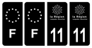Lot 4 Autocollants Plaque d'immatriculation Voiture Ancienne Région 11