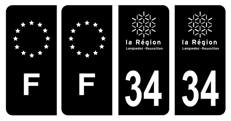 Logos adhésifs véhicules toutes marques - stickers pour plaques  immatriculation, adhésifs logos régions