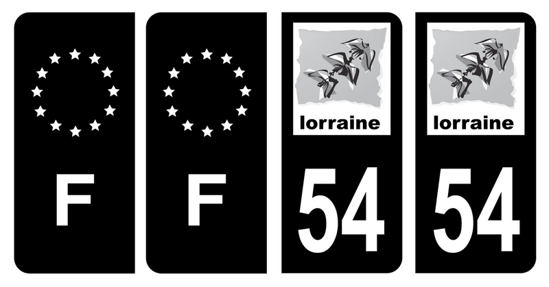 2 Autocollants Blason Meurthe-et-Moselle (54) - 4x5 Cm - Vinyle, Lavable - Pour Voiture, Moto, Casque - 7