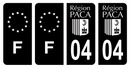 Lot 4 Autocollants Plaque d'immatriculation Voiture 04 Ancien Logo PACA