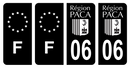 Lot 4 Autocollants Plaque d'immatriculation Voiture 06 Ancien Logo PACA