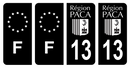 Lot 4 Autocollants Plaque d'immatriculation Voiture 13 Ancien Logo PACA