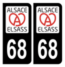 Autocollant Plaque d'immatriculation Voiture Elsass 68