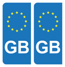 Autocollant Plaque d'immatriculation Voiture Grande Bretagne GB
