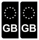 Autocollant Plaque d'immatriculation Voiture Grande Bretagne GB