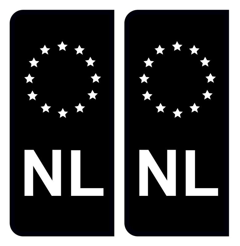 Autocollant Plaque d'immatriculation Voiture Pays Bas NL