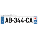 Autocollant Plaque d'immatriculation Voiture Département 91 Noir