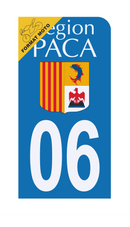 Autocollant Plaque d'immatriculation Moto Département 06 Région PACA